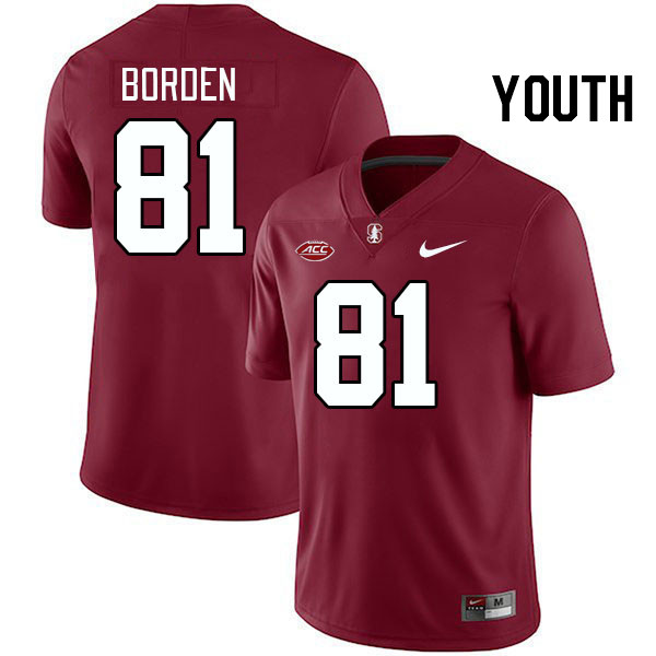 Youth #81 Ahmari Borden Stanford Cardinal 2024 ACC Conference College Football Jerseys Stitched-Card